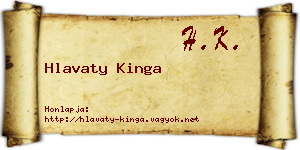 Hlavaty Kinga névjegykártya
